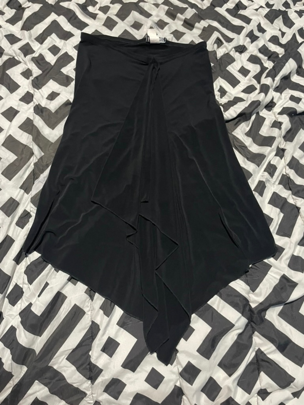 90s Y2K Asymmetrical Black Skirt